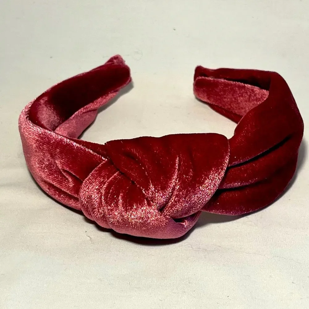 Velvet Knotted Headband Burgundy